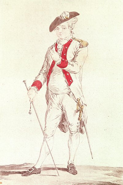 Monsieur Dugazon in the role of Chevalier de Forbignac in Curieux de Compiègne by French School
